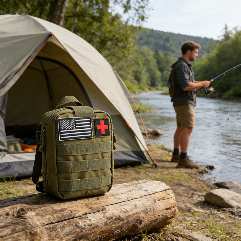 Multi-functional Outdoor First Aid Kit, Emergency Survival Gear with Trauma Bag for Camping, Hiking, Hunting Adventures