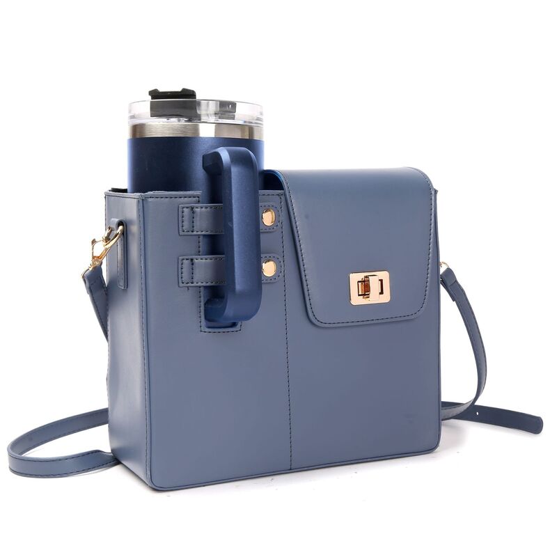 Elegant Bright Stylish and Multi-functional Women's Crossbody Handbags with handy convient Stanley flask, water bottle and cup holder section