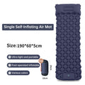 Outdoor double inflatable sleeping pad – with built-in pillow & pump, for camping, backpacking, hiking.