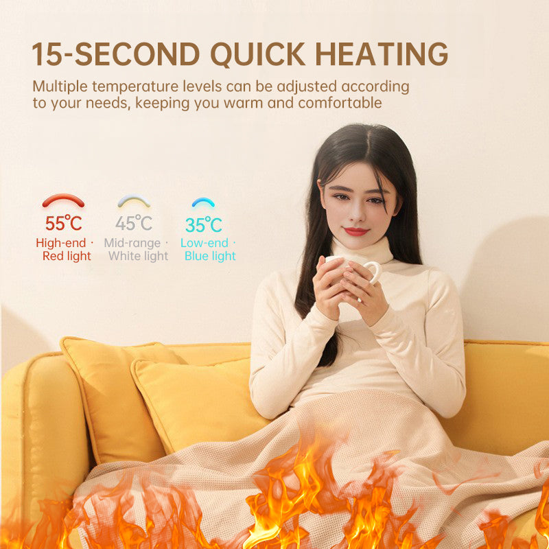 Versatile Women's Heated Shawl. Features a Soft Zipper and USB Heating Technology for perfect portable cozy comfort and warmth