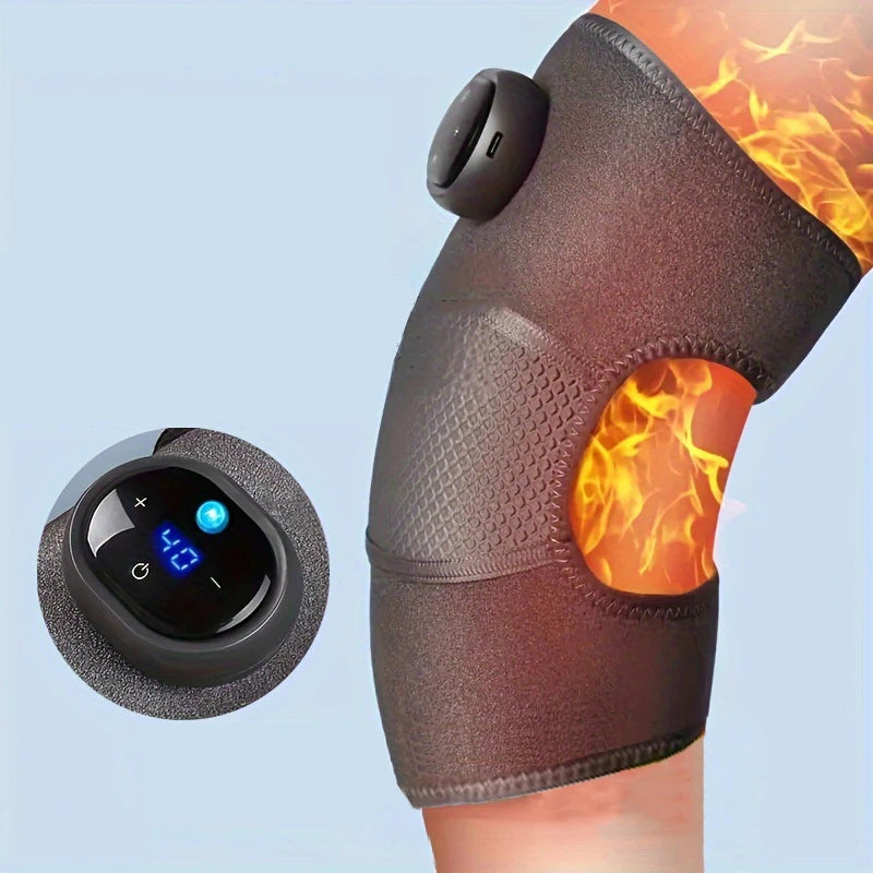 Electric heating knee pad and knee massage. Keeps warm and treats pain in the knee joints