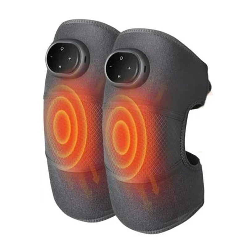 Electric heating knee pad and knee massage. Keeps warm and treats pain in the knee joints