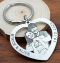 Family commemorative pet dog hang tag photo keychain couple photo titanium steel DIY necklace pendant customized