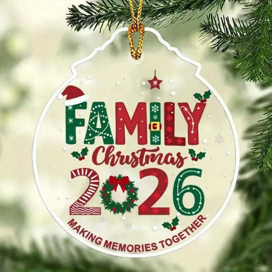 Christmas Transparent Round Acrylic Baby Clothes Ornament for Tree Decoration2Pcs