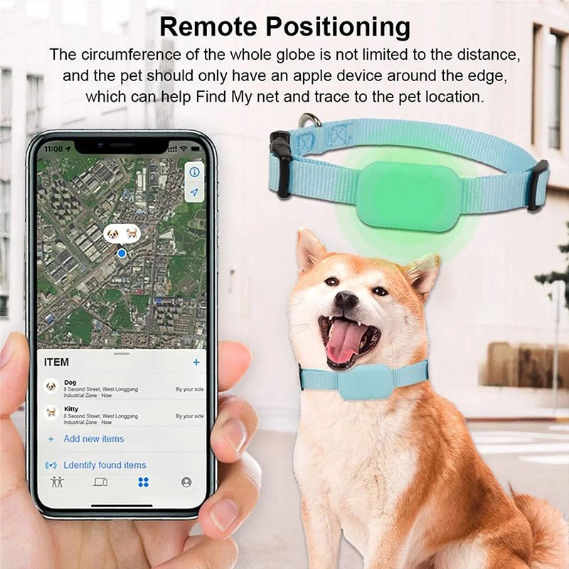Real-Time GPS Pet Tracker: Long-Range Waterproof Collar with Activity Alert, Anti-Loss Finder Compatible with Apple Find My