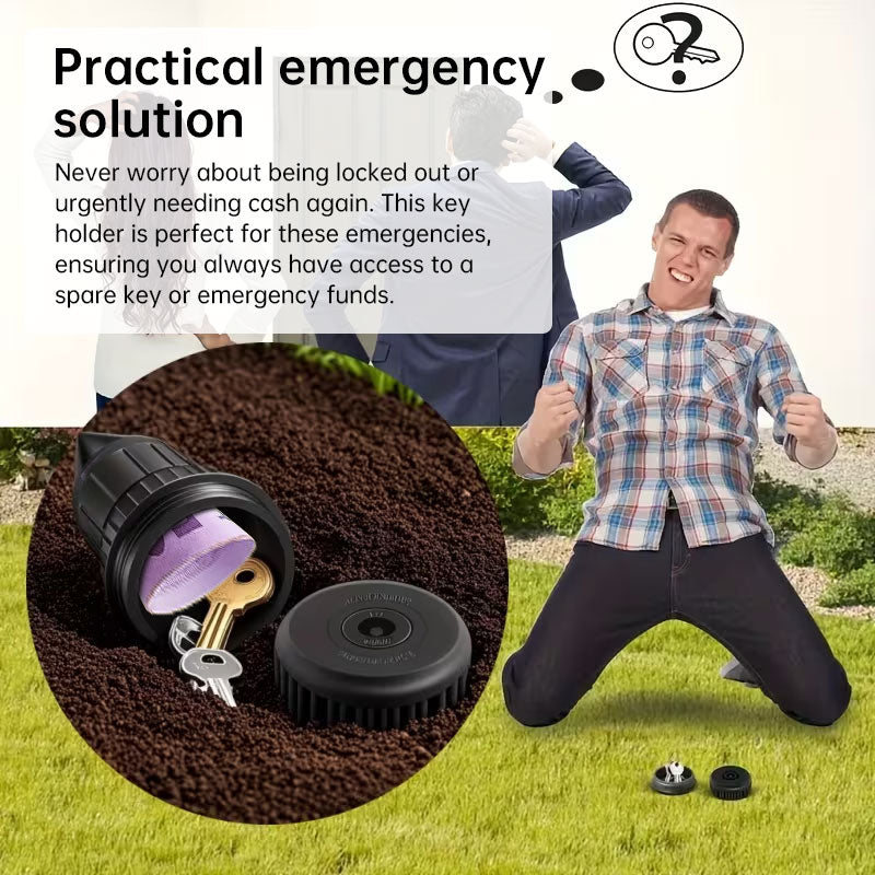 Waterproof Key Hider for Garden - No Battery, Plastic Key Safe for Outdoor Yard