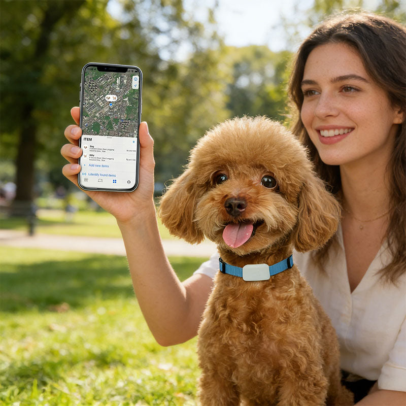 Real-Time GPS Pet Tracker: Long-Range Waterproof Collar with Activity Alert, Anti-Loss Finder Compatible with Apple Find My