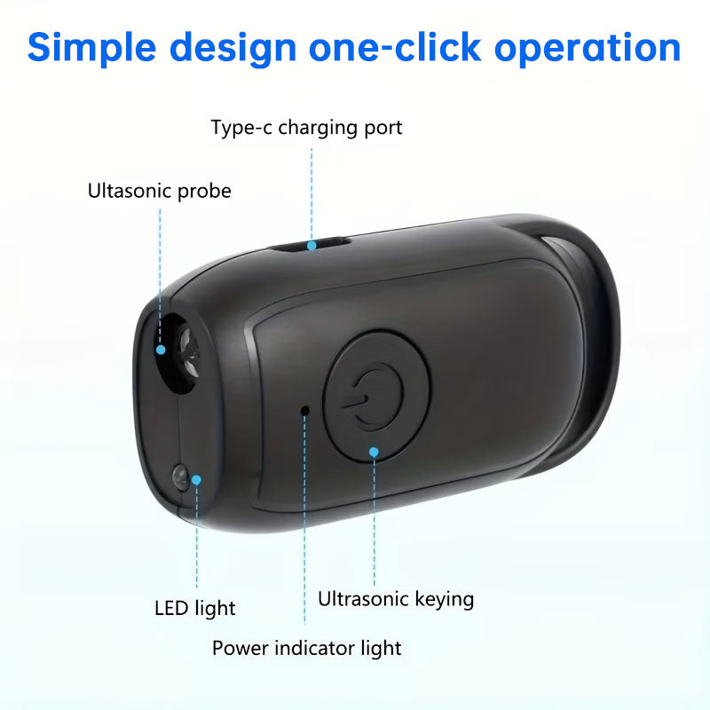 Portable Dog & Cat Repellent, Rechargeable 180mAh Ultrasonic Anti Bark Device, 23-40KHZ with Flashlight for Outdoor Use