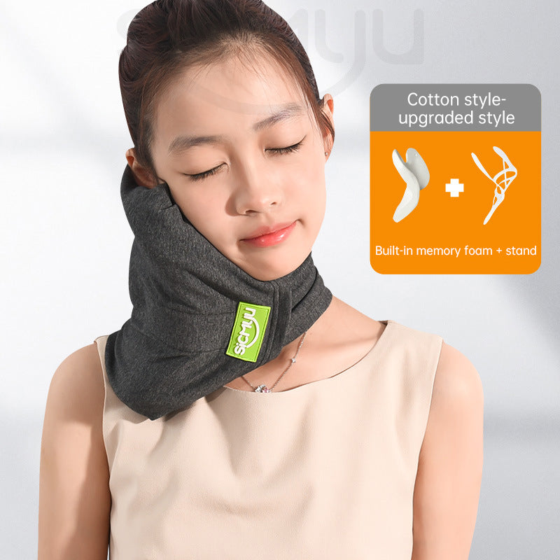 Memory Foam Travel Pillow for Plane, Train & Car - Neck Support Cushion with removable, washable Cover - ideal for sleeping