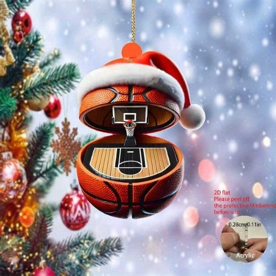 Christmas Transparent Round Acrylic Baby Clothes Ornament for Tree Decoration2Pcs