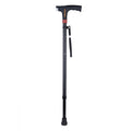 Walking Stick for Seniors - Multi-functional LED Light, Alarm, Radio, Adjustable Smart Cane with Handle