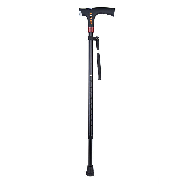 Walking Stick for Seniors - Multi-functional LED Light, Alarm, Radio, Adjustable Smart Cane with Handle