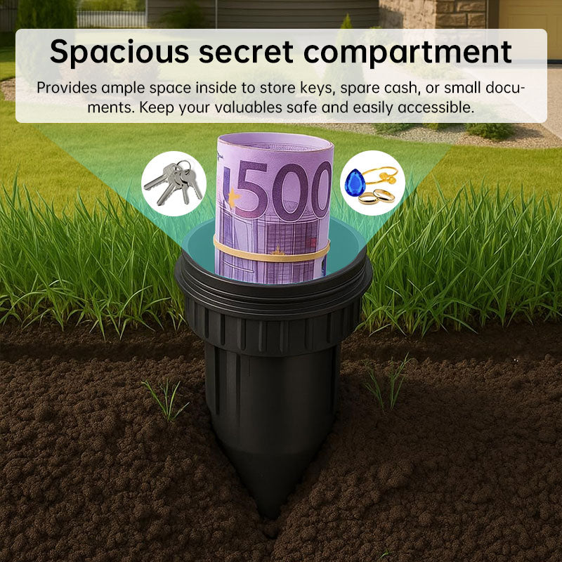 Waterproof Key Hider for Garden - No Battery, Plastic Key Safe for Outdoor Yard