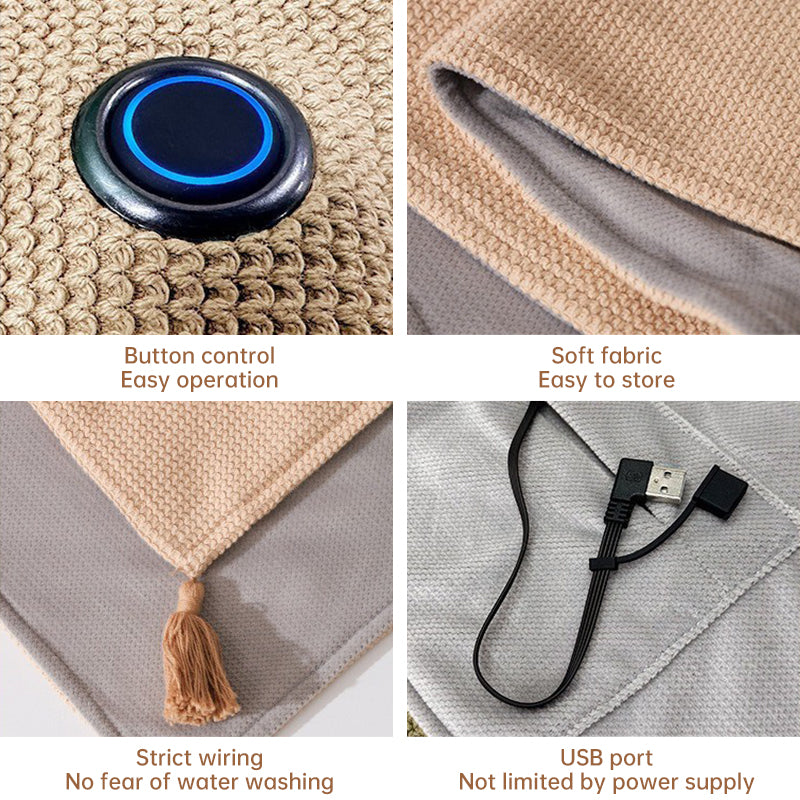 Versatile Women's Heated Shawl. Features a Soft Zipper and USB Heating Technology for perfect portable cozy comfort and warmth