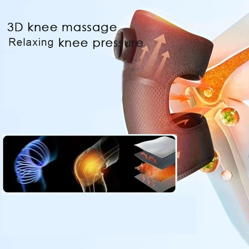 Electric heating knee pad and knee massage. Keeps warm and treats pain in the knee joints