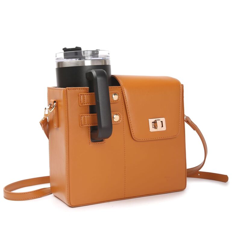 Elegant Bright Stylish and Multi-functional Women's Crossbody Handbags with handy convient Stanley flask, water bottle and cup holder section