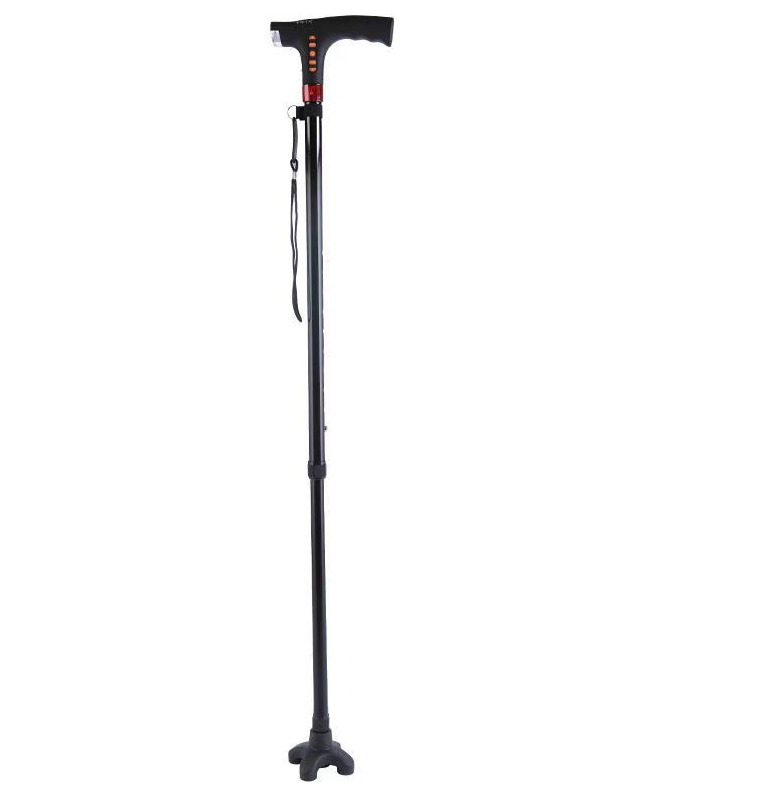 Walking Stick for Seniors - Multi-functional LED Light, Alarm, Radio, Adjustable Smart Cane with Handle