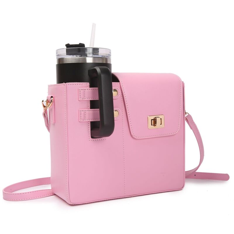 Elegant Bright Stylish and Multi-functional Women's Crossbody Handbags with handy convient Stanley flask, water bottle and cup holder section
