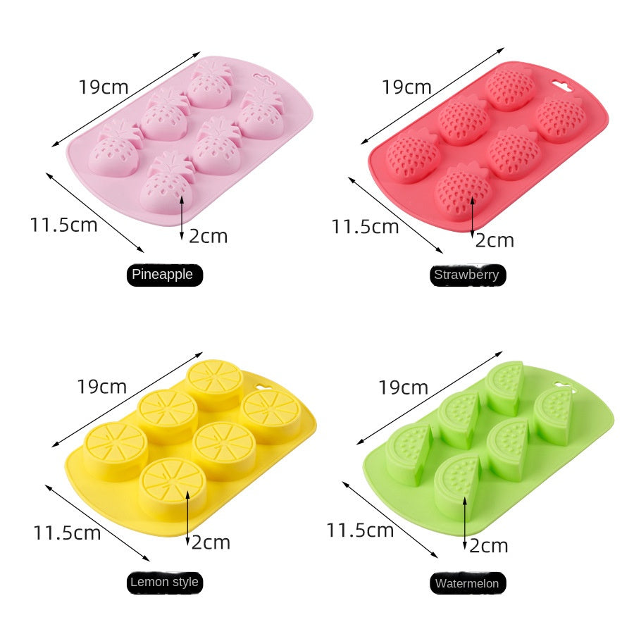 Jelly Yogurt Silicone Ice Cube Tray - Kitchen Fruit-Shaped Durable Cute Easy-to-Release Ice Mold